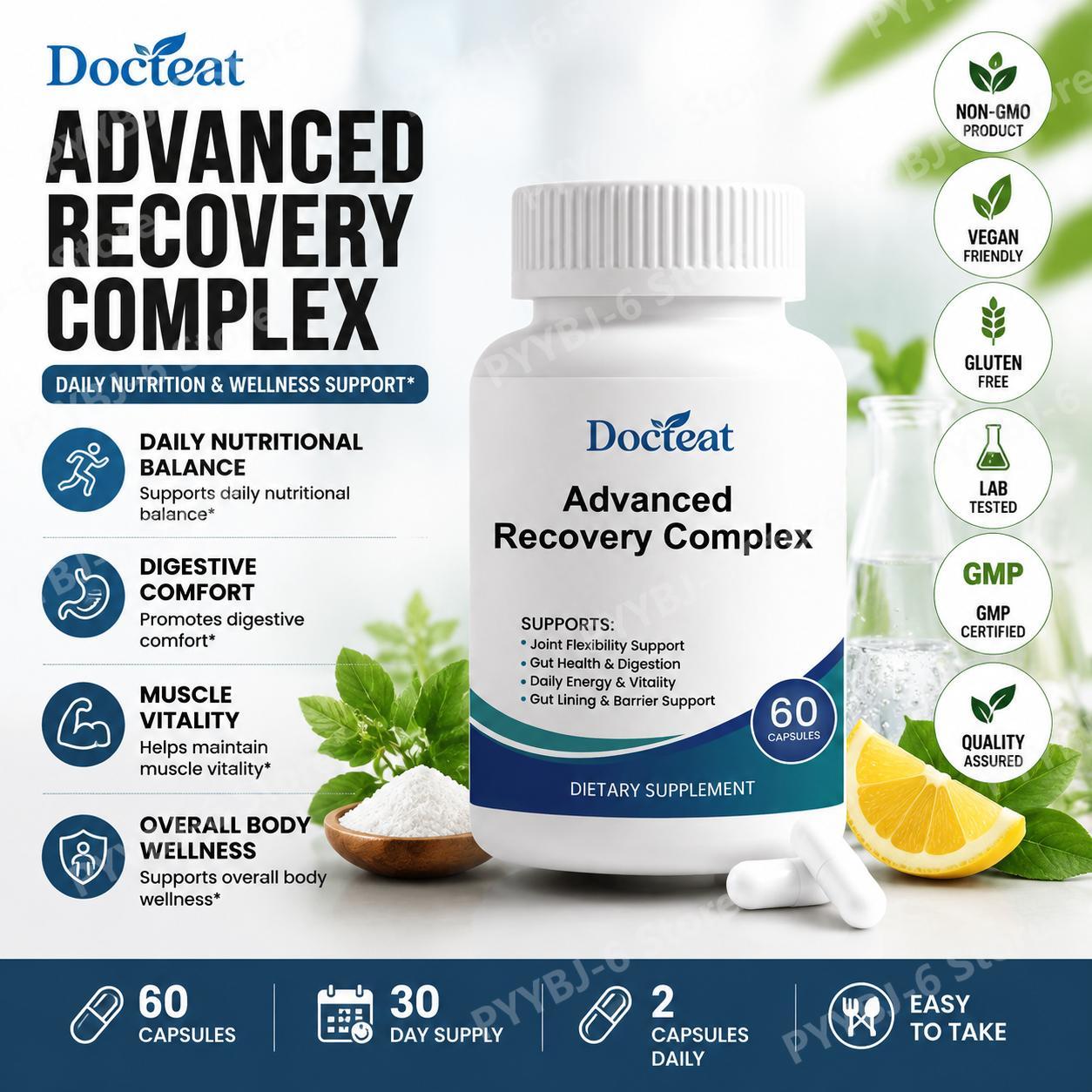 Advanced Recovery Complex 60 C - Health With Wellness recension och pris